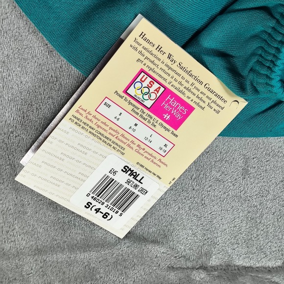 Vintage Hanes Her Way Sweatpants Women Small Green Roomy Fit Tapered 90s USA NWT - Picture 10 of 13